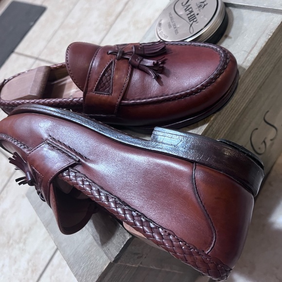 Allen Edmonds MAXFIELD Mens 47716 Brown Leather Braided Tassel Loafers size 9 D - Picture 5 of 5